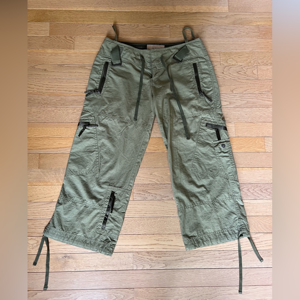 Vintage Abercrombie and fitch green cut off cargo pants